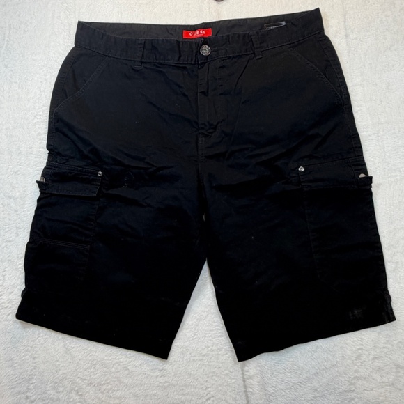 Guess Cargo Shorts Mens Size 36 Black Preppy Hiking Gorpcore Casual - Picture 2 of 10